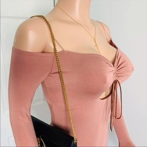 T ALEXANDER WANG Stretchy Long Sleeves Spaghetti Strap Jersey Lined Dress Sz XS!